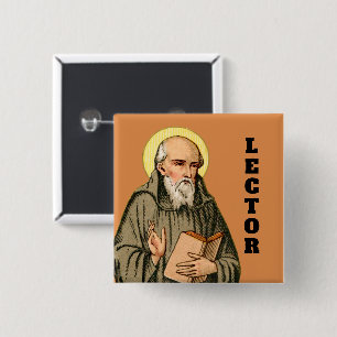 The Venerable Bede Preaching (P 008) 2 Inch Square Button