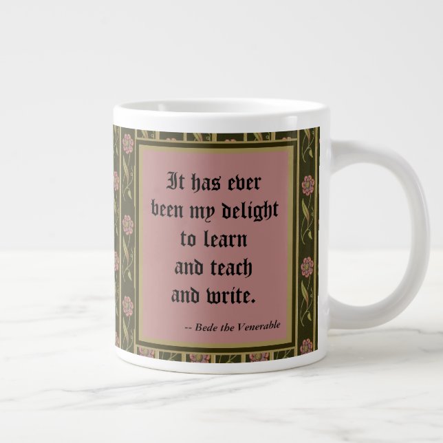 The Venerable Bede Preaching (P 008; Quote) Large Coffee Mug (Right)