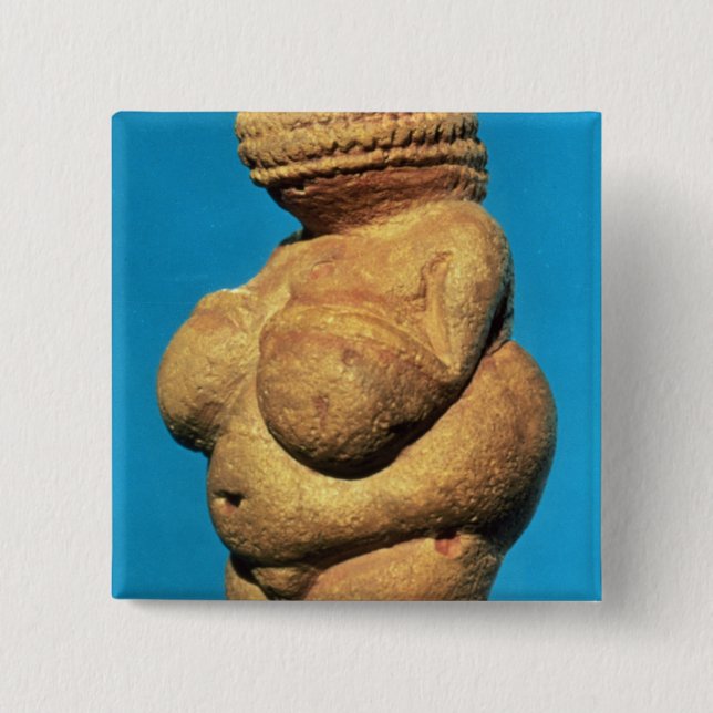 The Venus of Willendorf 2 Inch Square Button (Front)