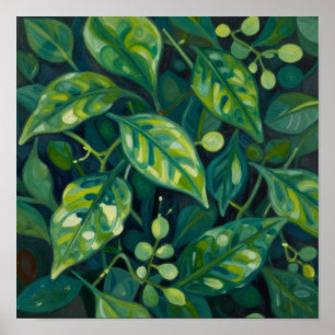 The Verdant Labyrinth: A Study of Luminous Foliage Poster