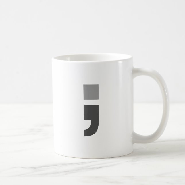 The versatile semicolon coffee mug (Right)
