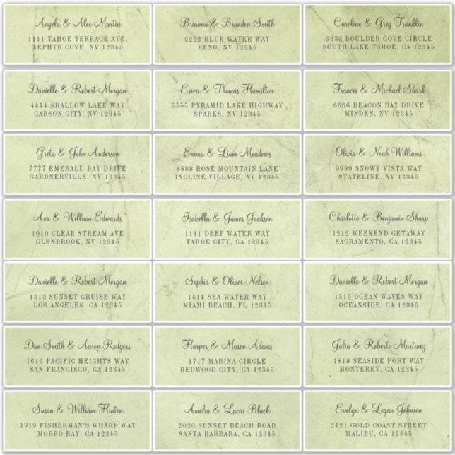 Thé vert pâle Étiquette de adresse individuel (Devant)