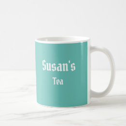 Thé vert Turquoise personnalisé ou tasse de café