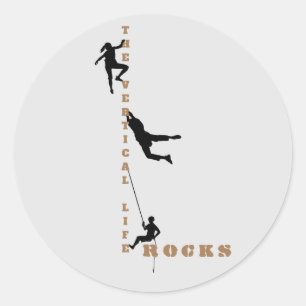 The Vertical Life - Rock Climbing Design Classic Round Sticker