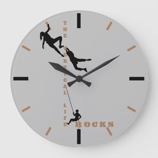 The Vertical Life - Rock Climbing Design Large Clock (Front)