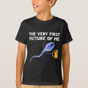 The Very First Cture Of Me Funny Sperm Holding Bee T-Shirt