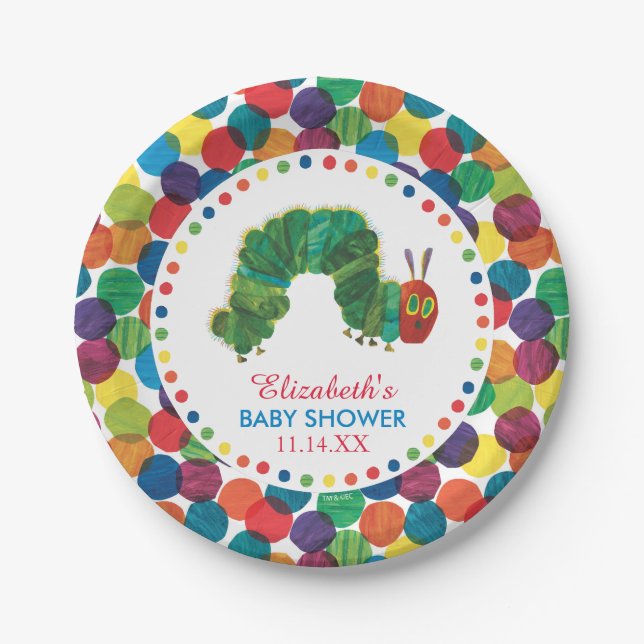 The Very Hungry Caterpillar Baby Shower Paper Plate (Front)