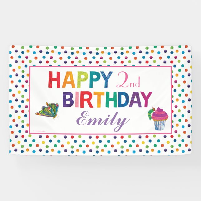 The Very Hungry Caterpillar Butterfly Birthday Banner (Horizontal)