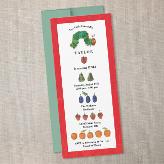 The Very Hungry Caterpillar Fruit Birthday Invitation