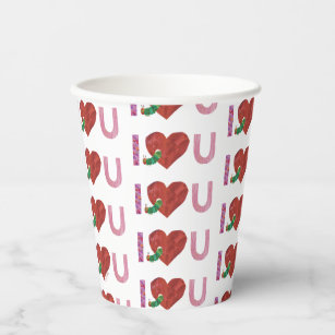 The Very Hungry Caterpillar   I Heart You Paper Cups