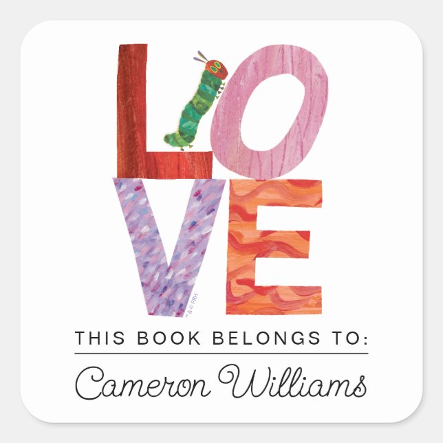 The Very Hungry Caterpillar | LOVE Square Sticker (Front)