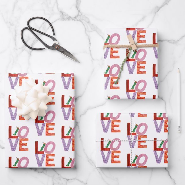 The Very Hungry Caterpillar | LOVE Wrapping Paper Sheet (Front)