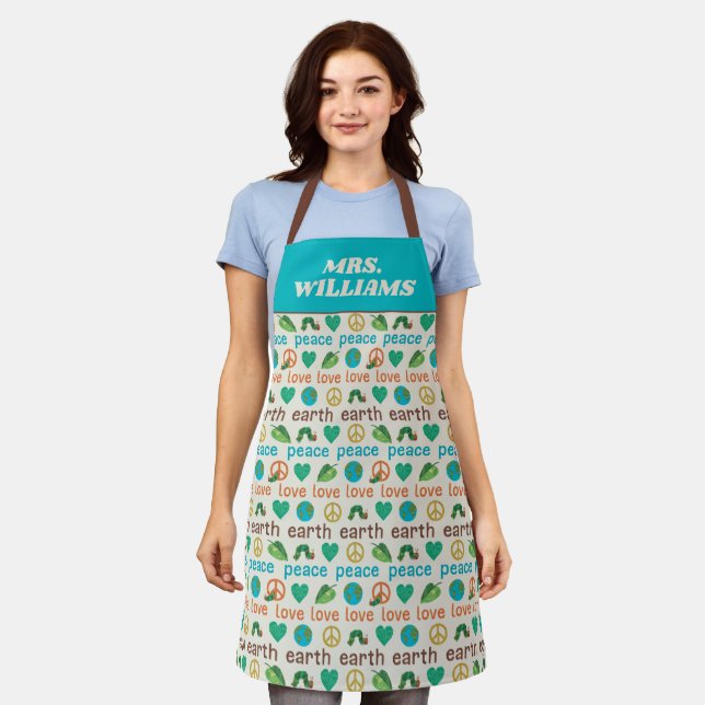 The Very Hungry Caterpillar Peace Love Earth Apron (Worn)