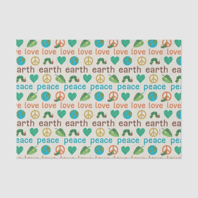 The Very Hungry Caterpillar Peace Love Earth Tissue Paper (Front)