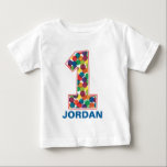 The Very Hungry Caterpillar Polka Dot 1st Birthday Baby T-Shirt<br><div class="desc">Customize this cute Hungry Caterpillar 1st Birthday shirt with your child's name.</div>