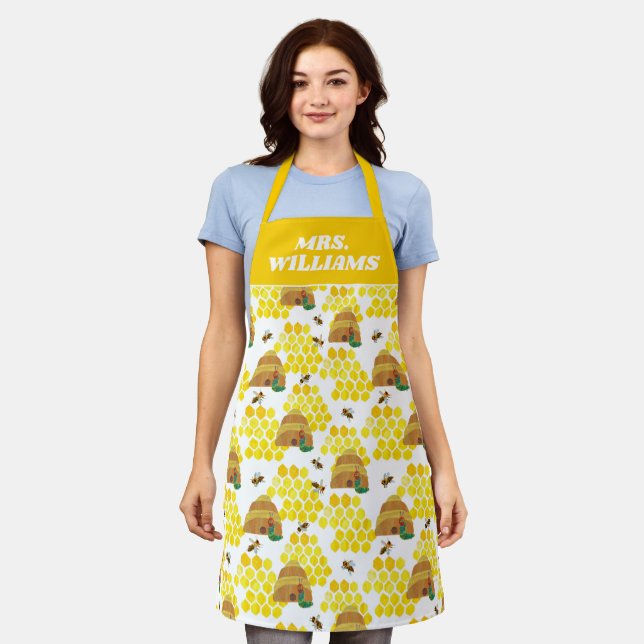 The Very Hungry Caterpillar Save the Bees Pattern Apron (Worn)
