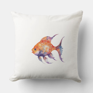 The Very Worried Goldfish Large Throw Pillow
