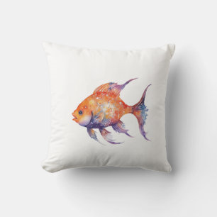 The Very Worried Goldfish Small Throw Pillow