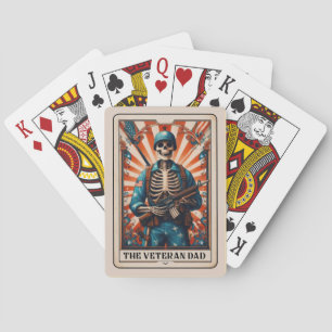 The Veteran Dad Funny Fathers Day Skeleton Playing Cards