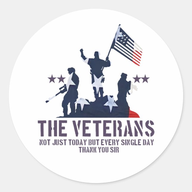 The Veterans Day Thank You For Your Service  Classic Round Sticker (Front)