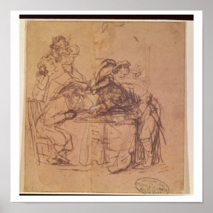 The Vices of the Prodigal Son (pen and ink on pape Poster