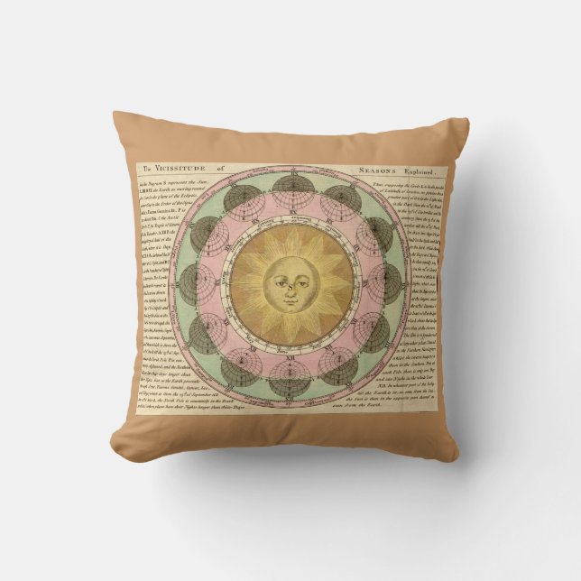 The Vicissitude of Seasons Explained - Map Detail Throw Pillow (Front)