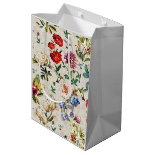 The Victorian-Era  Floral Watercolor Creation Medium Gift Bag