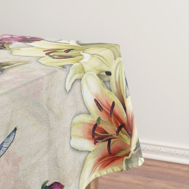 The Victorian-Era  Floral Watercolor Creation Tablecloth (In Situ)