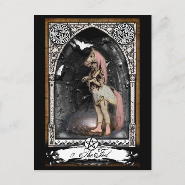The Victorian Fool Tarot Card Postcard (Front)