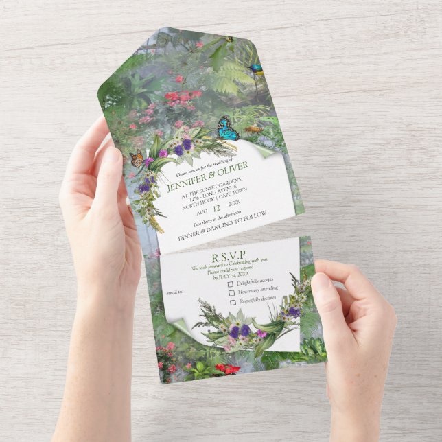 The Victorian Greenhouse All In One Invitation (Tearaway)