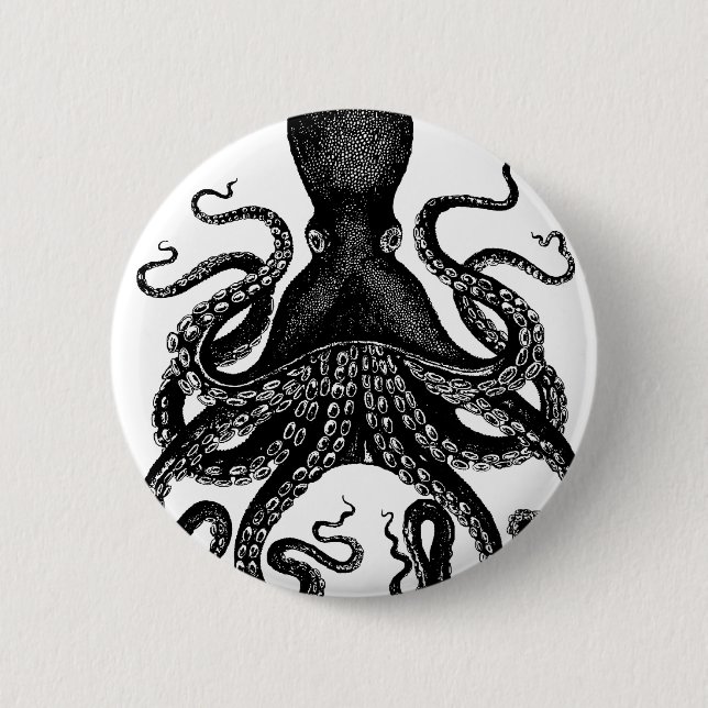 The Victorian Octopus 2 Inch Round Button (Front)