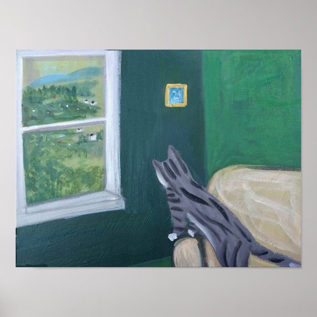 The View/ Cat on duty at window/ A poster (Front)