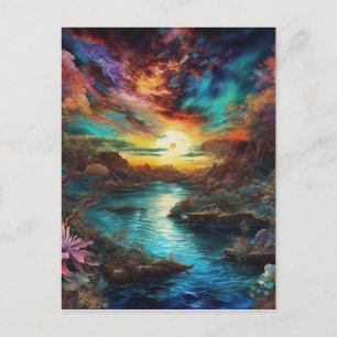 The view from the new planet is strange and unfami postcard