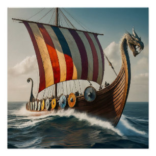The Viking Long ship Poster
