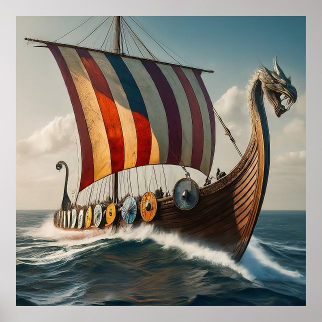The Viking Long ship Poster (Front)