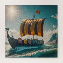 The Viking Longship Cuts Through the Waves