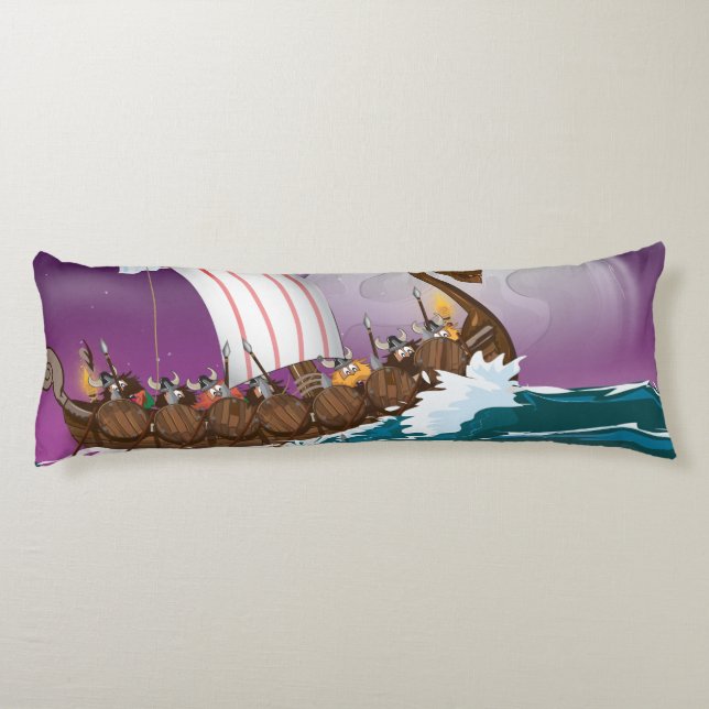The Viking Ship Cartoon Body Pillow (Back)