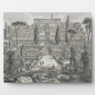 The Villa d'Este at Tivoli (engraving) Plaque