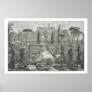 The Villa d'Este at Tivoli (engraving) Poster