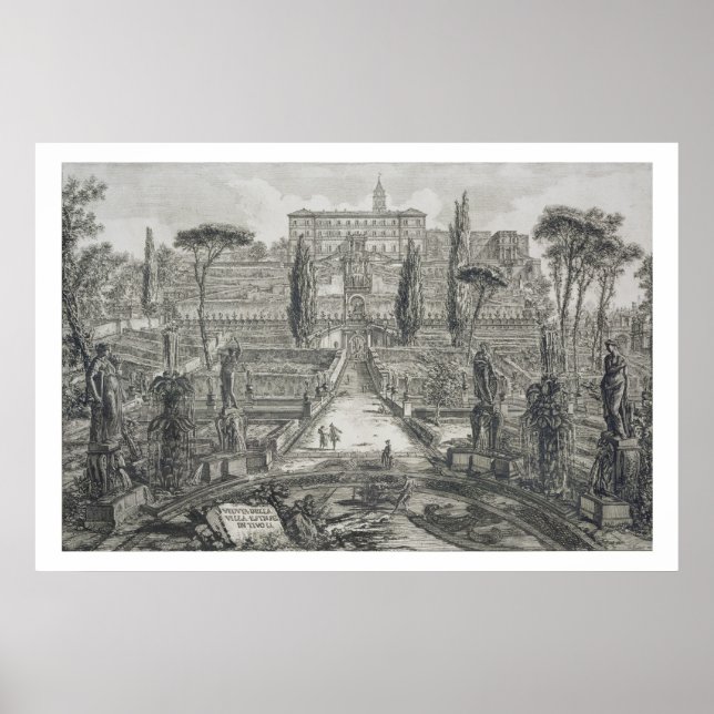 The Villa d'Este at Tivoli (engraving) Poster (Front)