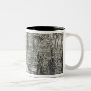 The Villa d'Este at Tivoli (engraving) Two-Tone Coffee Mug