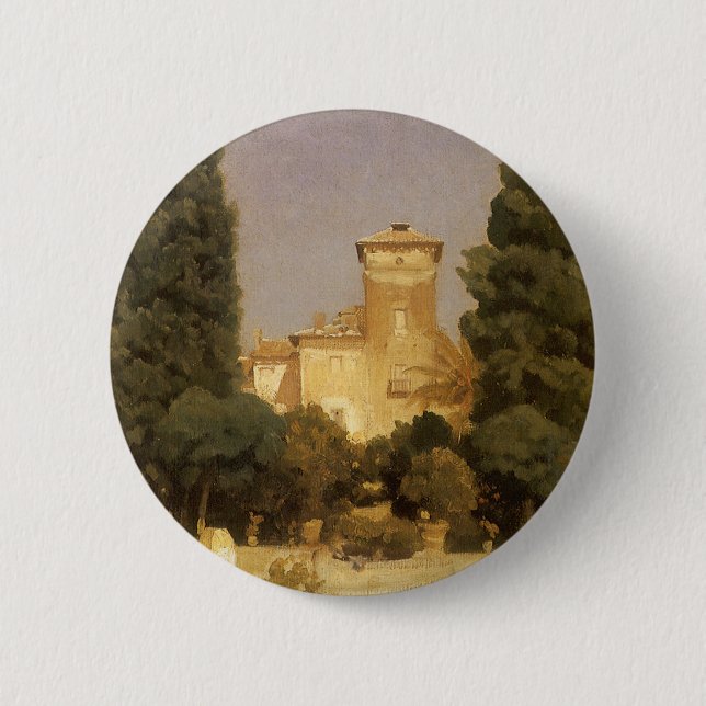 The Villa Malta, Rome by Lord Frederic Leighton 2 Inch Round Button (Front)