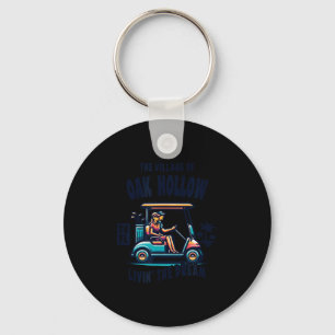 The Village Of Oak Hollow Golf Cart Design  Keychain