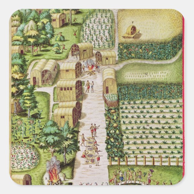 The Village of Secoton Square Sticker (Front)