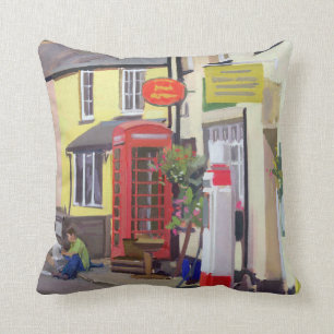 The Village Post Office Withypool Throw Pillow