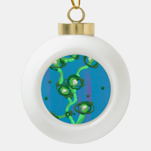 The Vine - Abstract Painting Ceramic Ball Christmas Ornament
