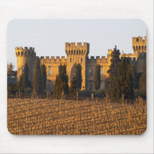 The vineyard with syrah vines and the chateau mouse pad