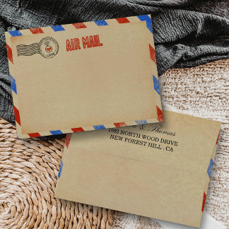 The Vintage Airmail Wedding Collection Envelopes