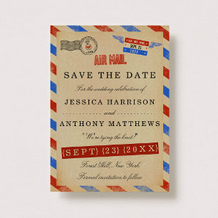 The Vintage Airmail Wedding Collection Save The Date