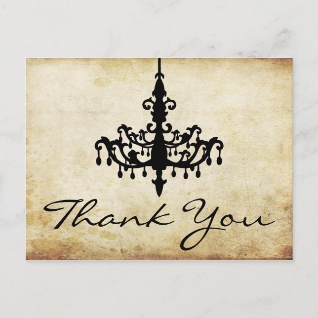 The Vintage Chandelier Wedding Collection Postcard (Front)
